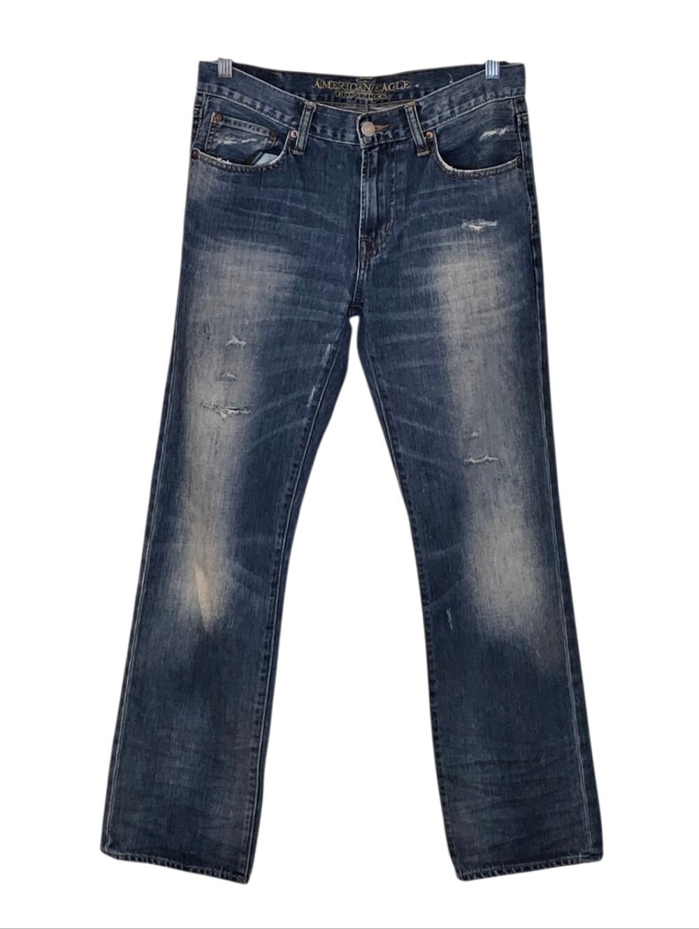 American Eagle Original Straight Leg Dark Wash Distressed Jeans 31/32
